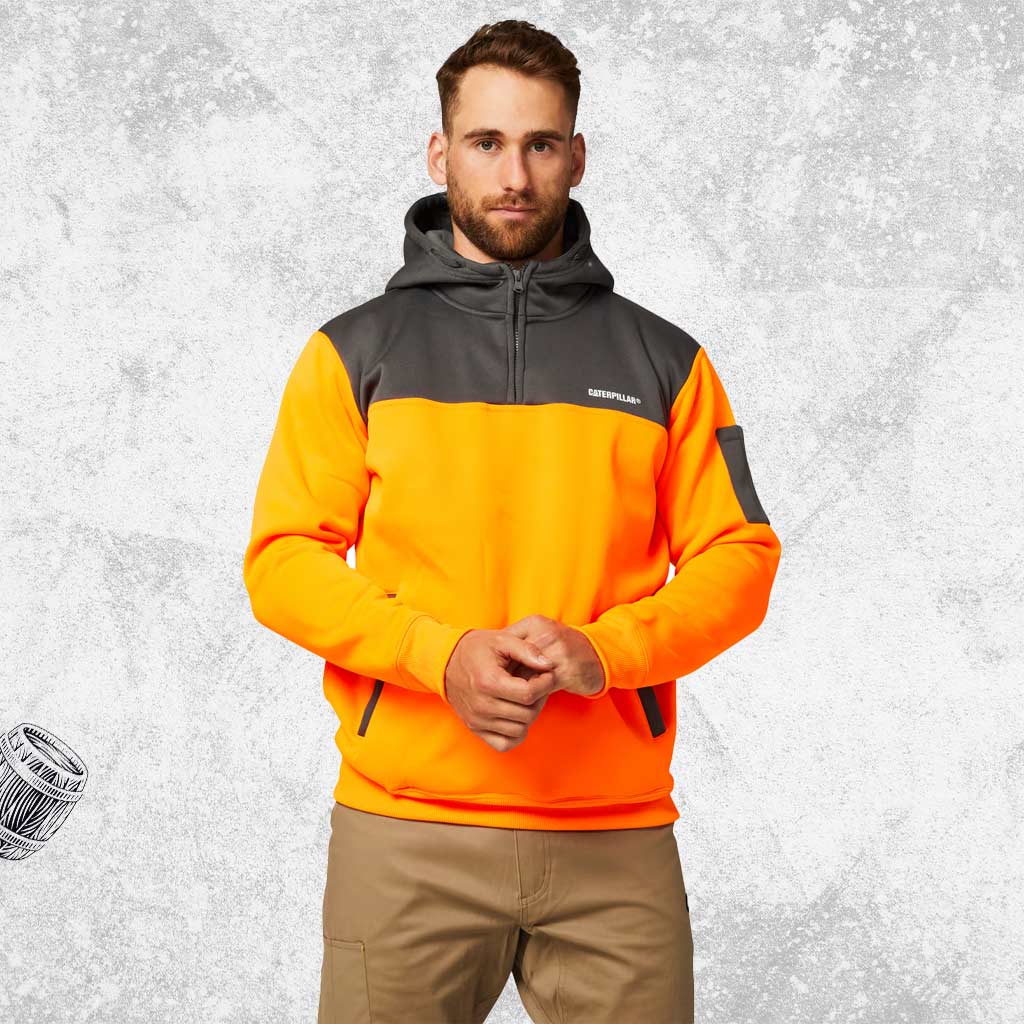 Cat Hi Vis Hoodie Man Cave Workwear
